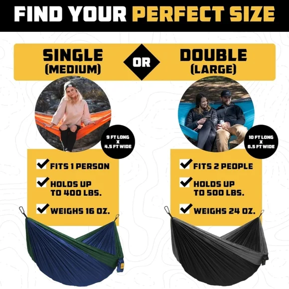 NWOT Wise Owl Outfitters Portable One Person Hammock - Picture 3 of 8